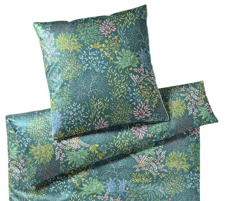 Bettwäsche Elegante Mako Satin Serenade 2376 Fb. 04 Blattgrün