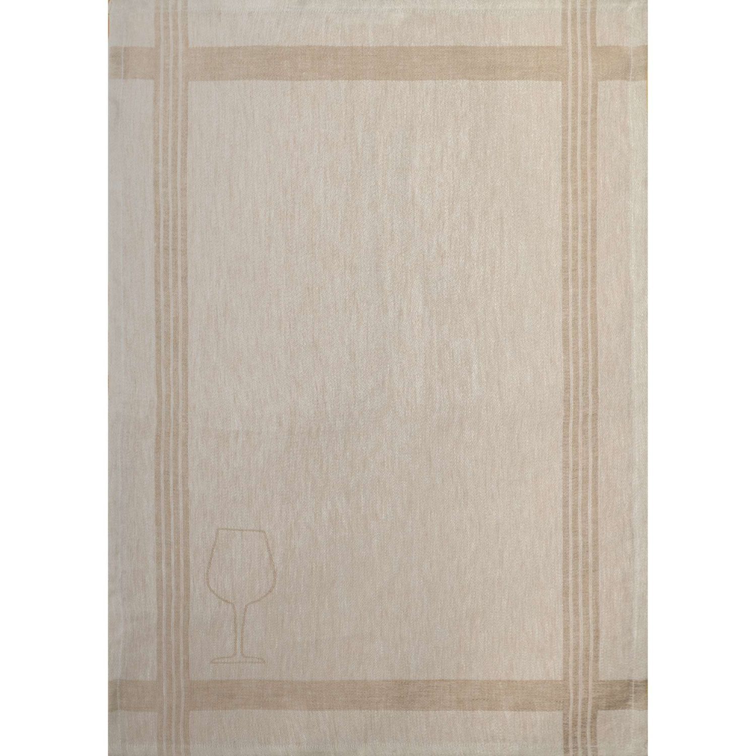 Stuco Geschirrtuch gestreift mit Glas, Fb. Natur 50x70 cm