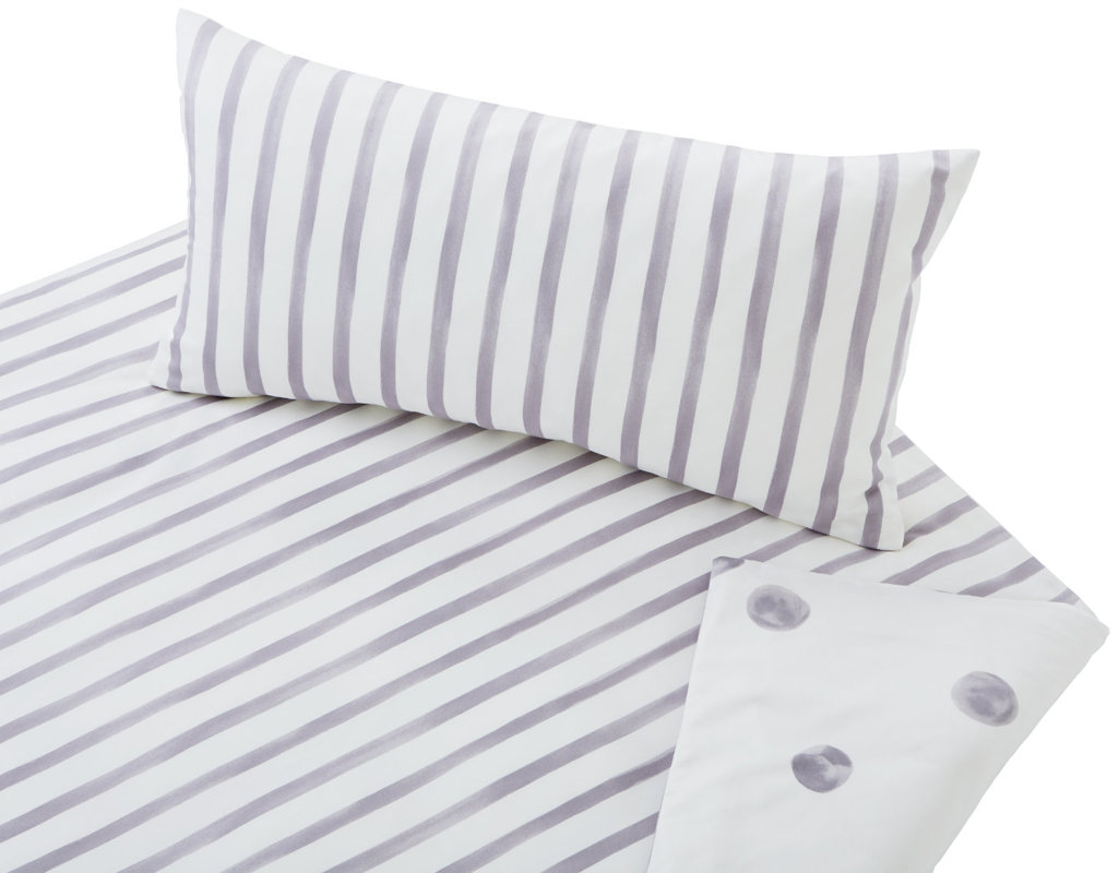 Cotonea Bio-Satin-Bettwäsche Tupfen & Streifen