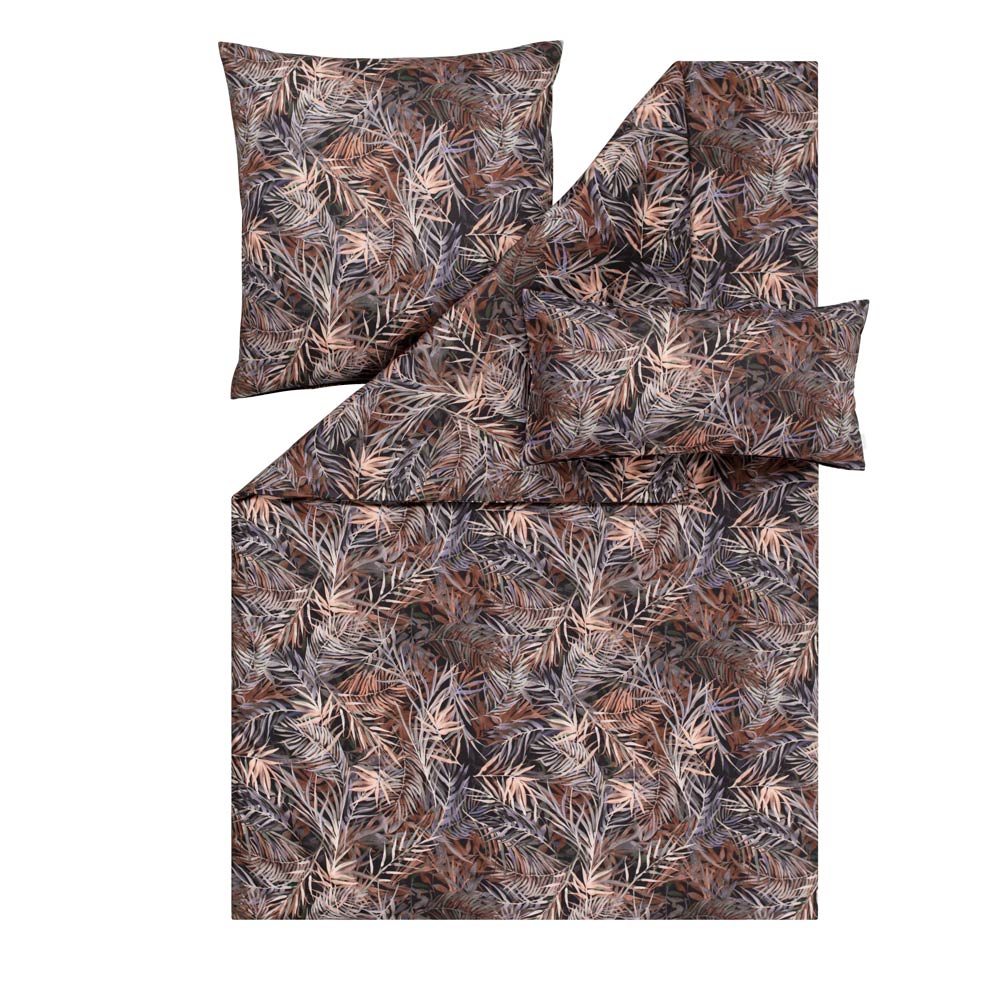 Estella Mako-Satin-Bettwäsche Djamal 7920, Fb. 330 maron