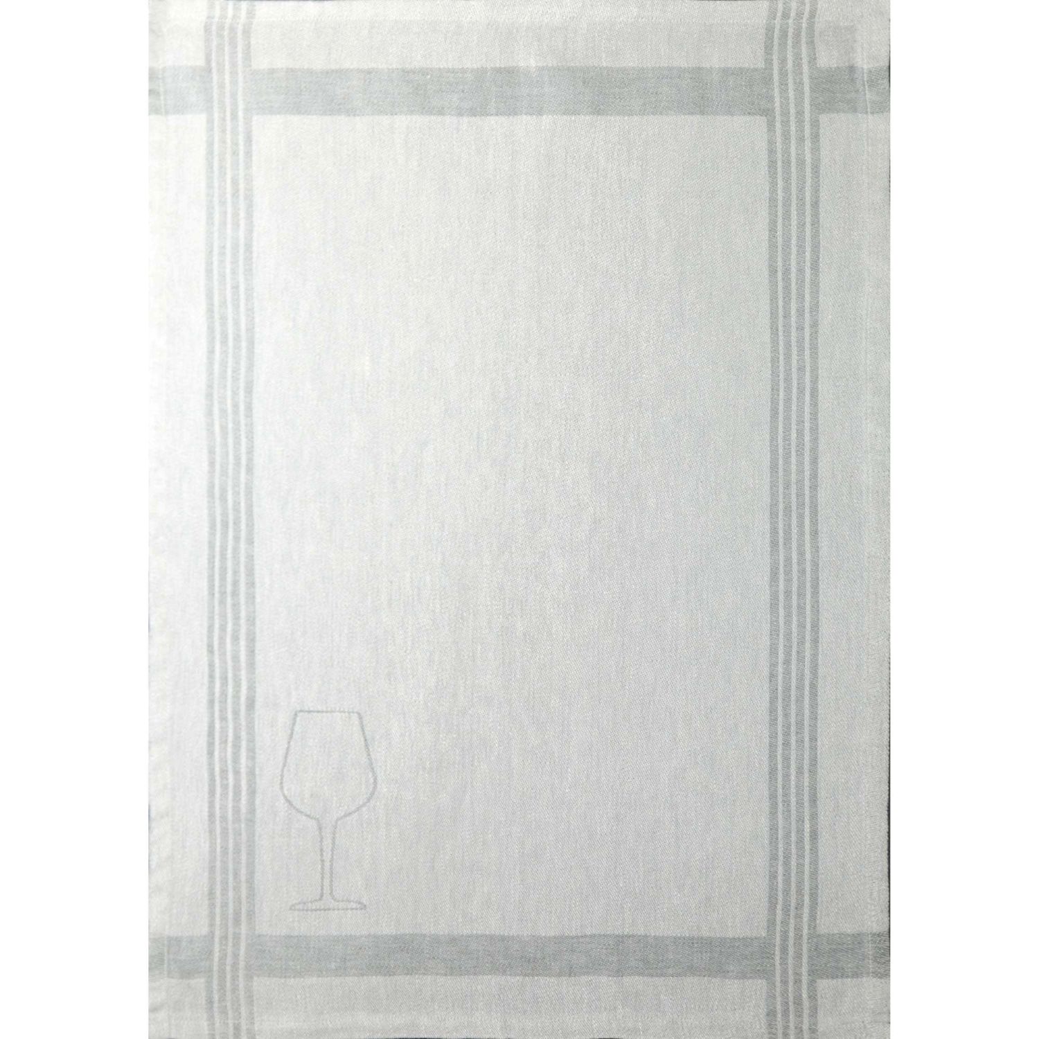 Stuco Geschirrtuch gestreift mit Glas, Fb. hellgrau