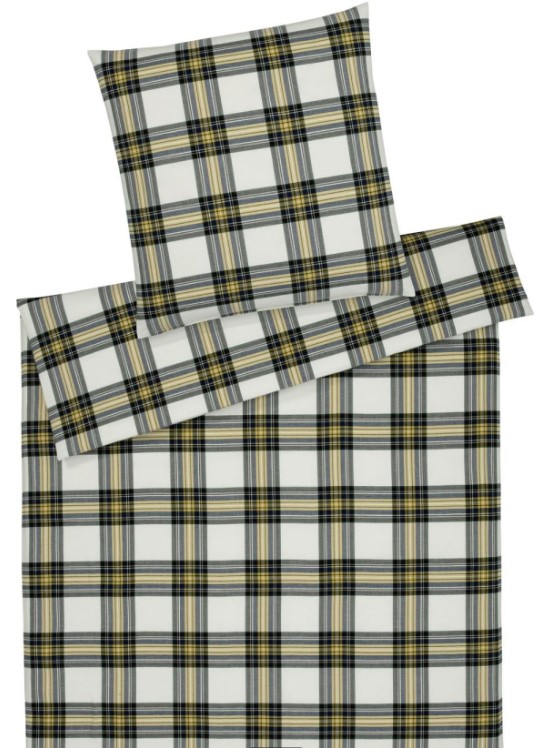 elegante Soft-Flanell Bettwäsche Westminster 2666 - Fb. 03 senfgelb