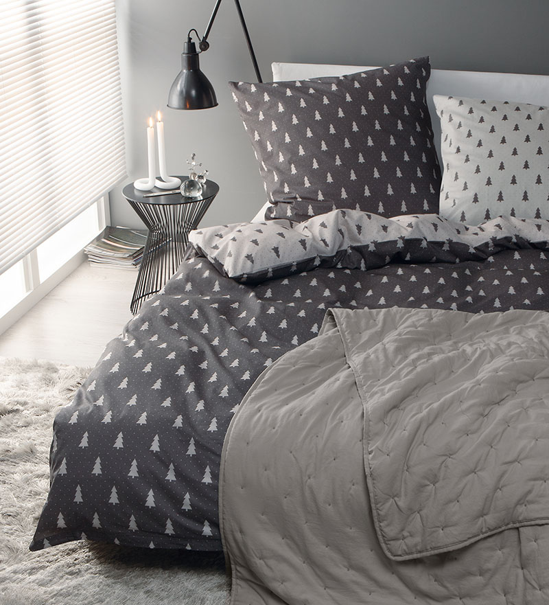 Baumwoll-Twill Wende-Bettwäsche Tannenbaum