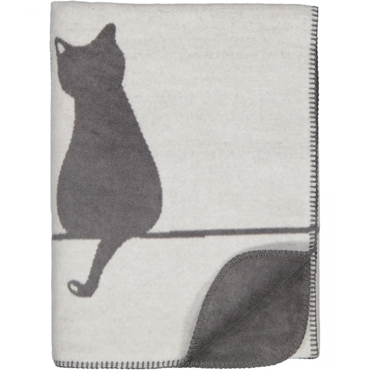 Cawö Baumwoll Wohndecke You & Me Cute Cats - 150x200cm - Fb. 70 stein/anthrazit