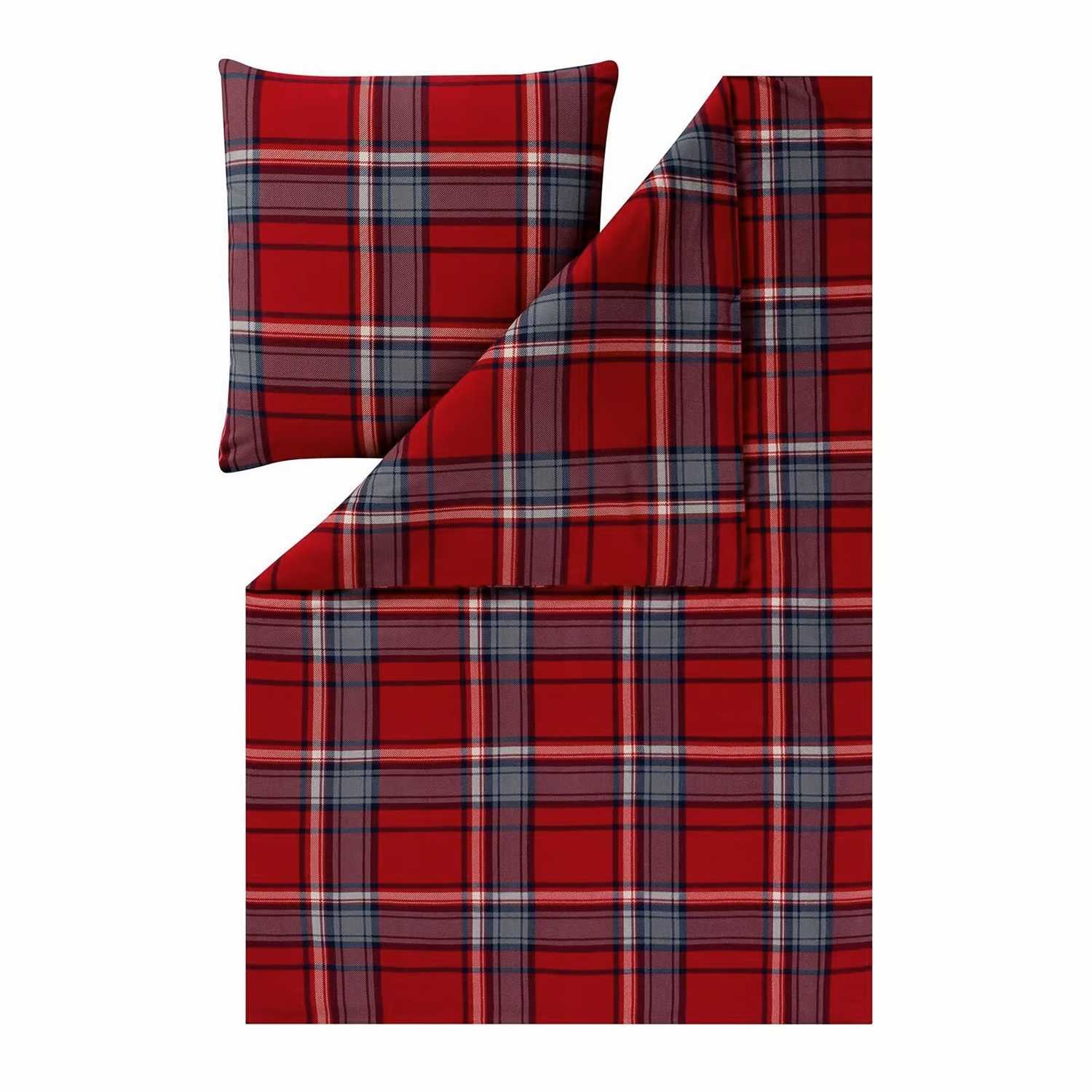 Estella Kuschelflanell Bettwäsche Hannes 4459 - Fb. 460 rot