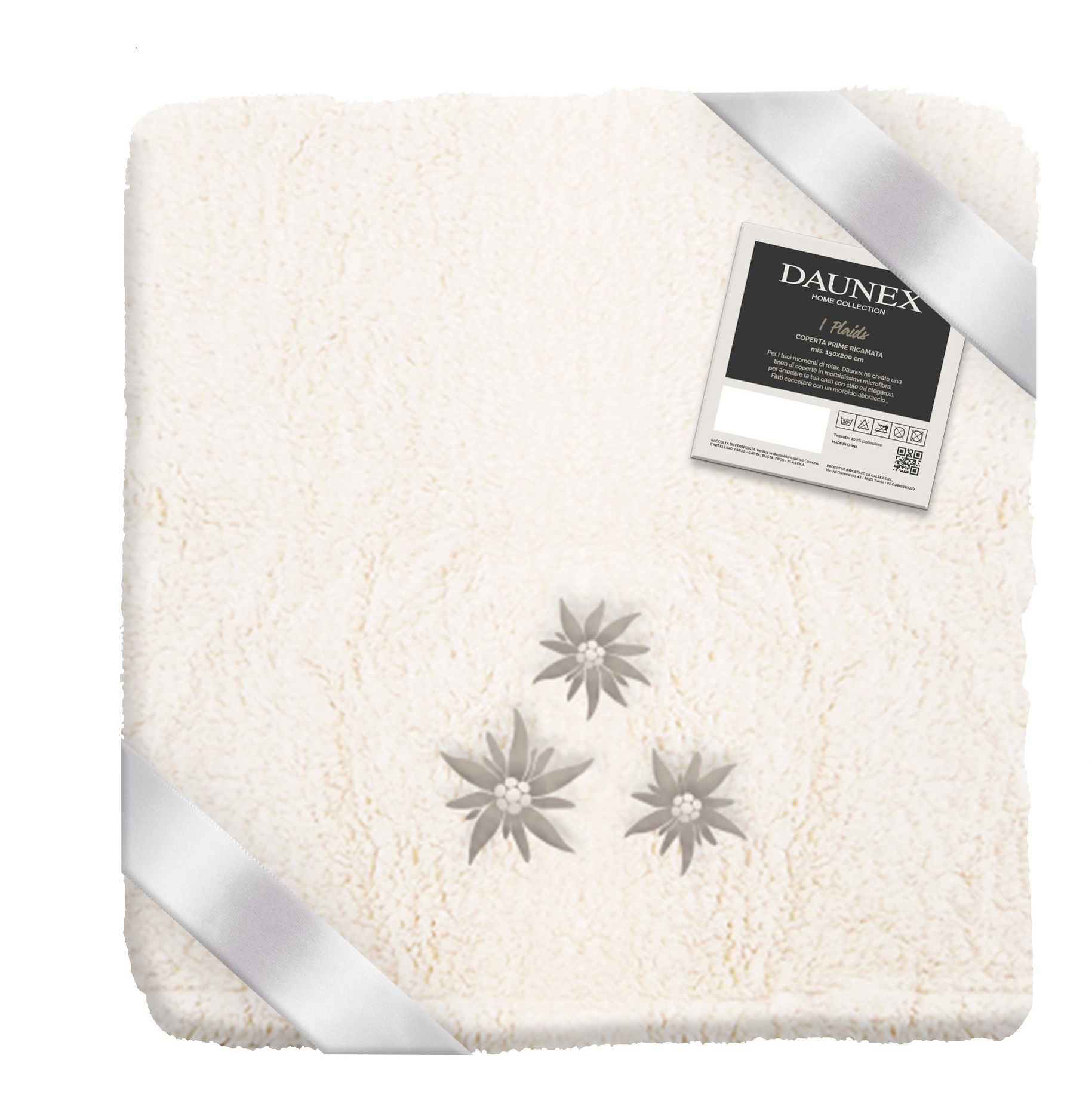 Wohndecke "Edelweiß" - Fb. Ecru - 150x200cm