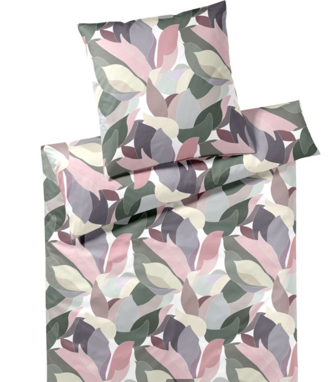 elegante Comfort Satin Bettwäsche Night Garden 24512 - Fb. 01 puder