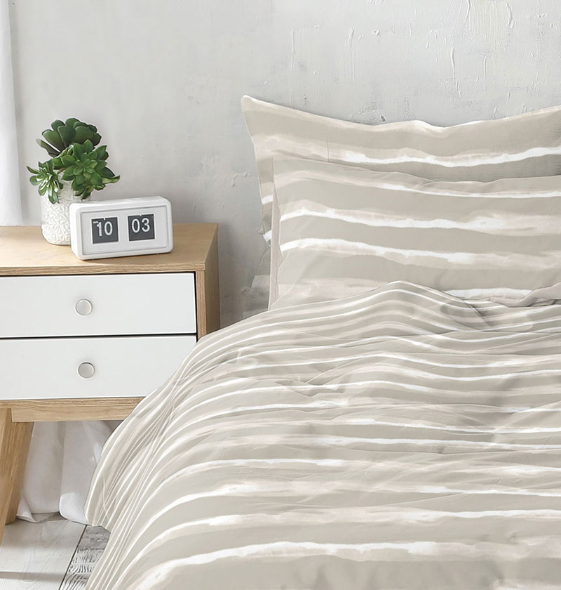 Sympathica Renforce-Bettwäsche Sandra Stripes, Fb. Beige