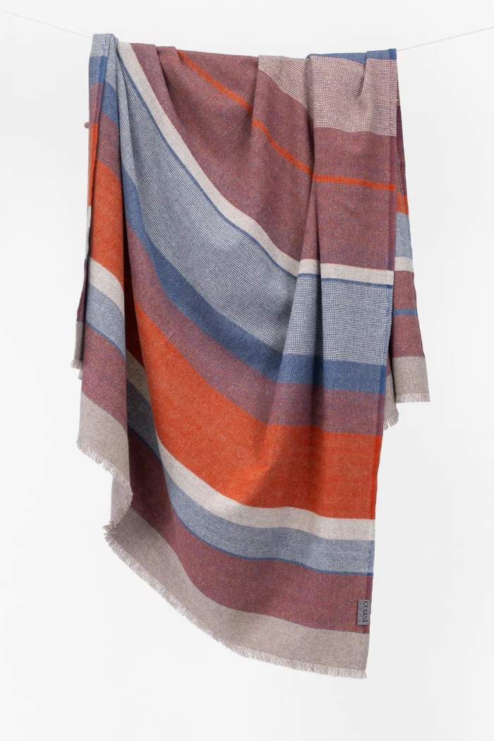 Coastland Wolldecke FreeFlowMind - 145x200cm - Fb. horizont-blaurot